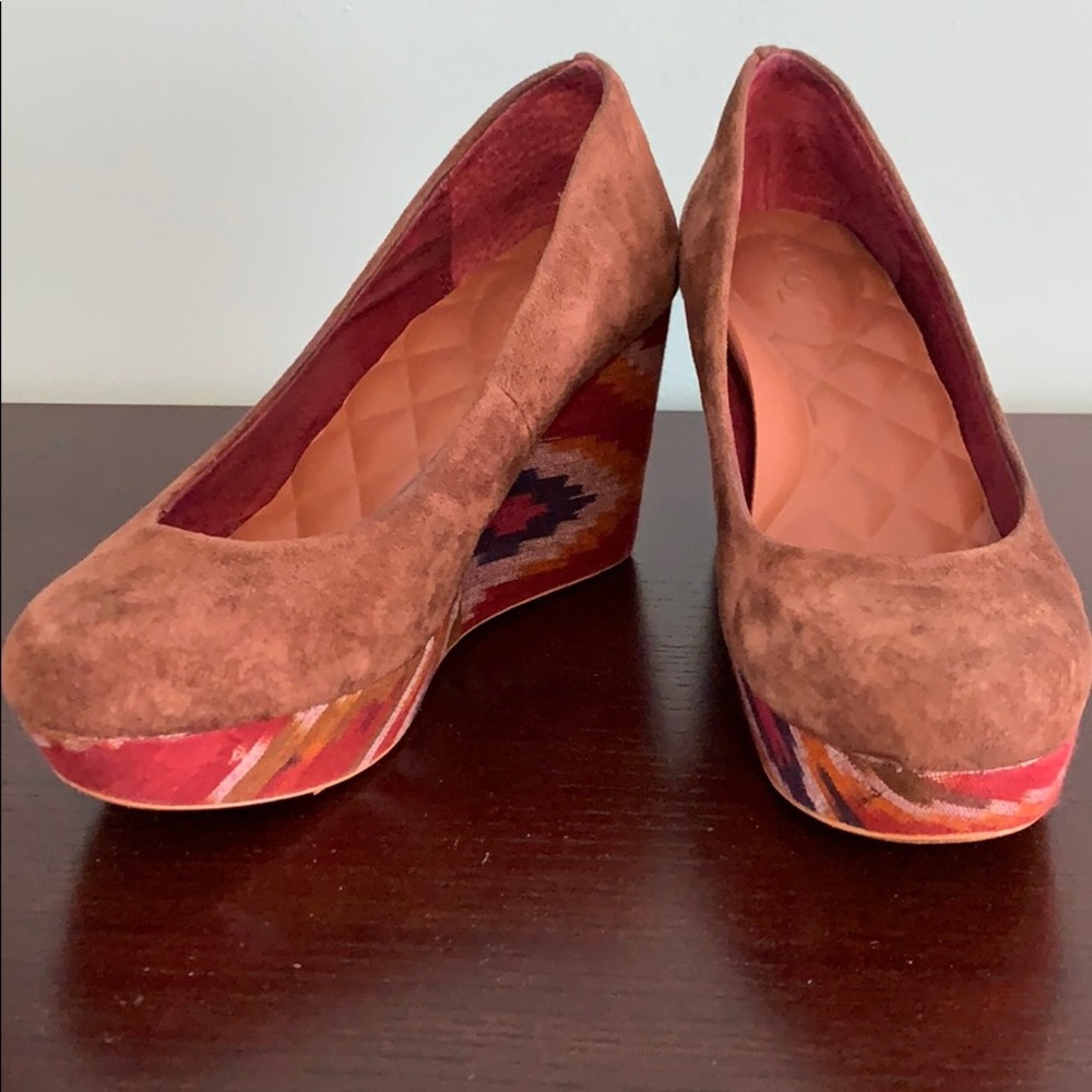 Reef brown leather platform shoes